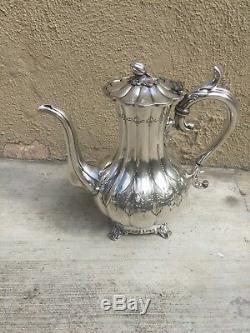 Beautiful Hand Chased 5 Pc Sheffield Silver Plated Tea Set