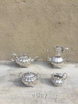 Beautiful Hand Chased 5 Pc Sheffield Silver Plated Tea Set