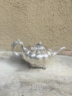 Beautiful Hand Chased 5 Pc Sheffield Silver Plated Tea Set