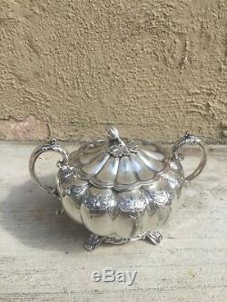 Beautiful Hand Chased 5 Pc Sheffield Silver Plated Tea Set