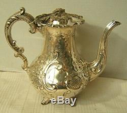 Beautiful Silverplate Tea Set 6pc Silver On Copper