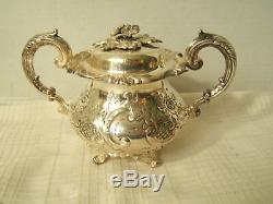 Beautiful Silverplate Tea Set 6pc Silver On Copper