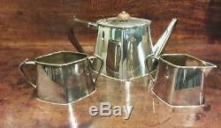 Beautiful Superb Quality Art Deco Epns Tea Pot Sugar Bowl & Milk Jug