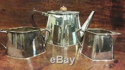 Beautiful Superb Quality Art Deco Epns Tea Pot Sugar Bowl & Milk Jug