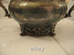 Beautiful Vintage Ornate Derby Silver Co. 4 Piece Tea Set Quadruple Plate