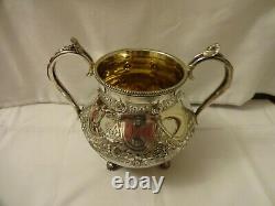 Beautiful Vintage Ornate James Dixon & Sons Epbm Silver Plated 3 Piece Tea Set