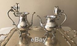 Beautiful, Vintage Silver On Copper Coffee And Tea 6 PC Set