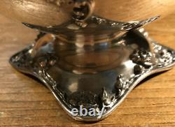 Beautiful, Vintage ornate floral design Barbour Silver plate tea pot Quadruple