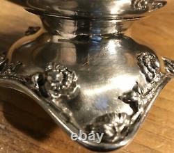 Beautiful, Vintage ornate floral design Barbour Silver plate tea pot Quadruple