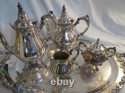 Beautiful Wallace Baroque Silverplate 5 Piece Tea Set