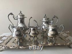 Beautiful Wallace Grande Baroque SilverPlate Coffee And Tea 6 PC Set