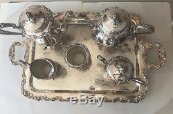 Beautiful Wallace Grande Baroque SilverPlate Coffee And Tea 6 PC Set