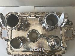 Beautiful Wallace Grande Baroque SilverPlate Coffee And Tea 6 PC Set