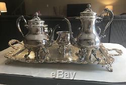 Beautiful Wallace Grande Baroque SilverPlate Coffee And Tea 6 PC Set