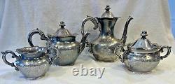 Beautiful, ornate Antique Silver Plated 4 Piece Tea Coffee Set A. Frankfield