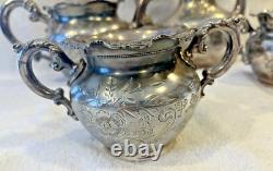 Beautiful, ornate Antique Silver Plated 4 Piece Tea Coffee Set A. Frankfield