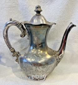 Beautiful, ornate Antique Silver Plated 4 Piece Tea Coffee Set A. Frankfield