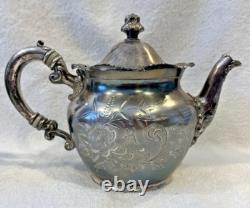 Beautiful, ornate Antique Silver Plated 4 Piece Tea Coffee Set A. Frankfield