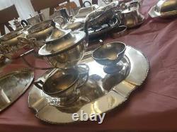 Benedict Silver Plate Co Set Of 4 Platter Coffe / Tea Cup Vintage