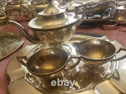 Benedict Silver Plate Co Set Of 4 Platter Coffe / Tea Cup Vintage