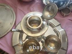 Benedict Silver Plate Co Set Of 4 Platter Coffe / Tea Cup Vintage