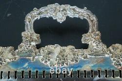 Birmingham Silver Co Reticulated Footed Serving Platter Tea Coffee Barware Tray