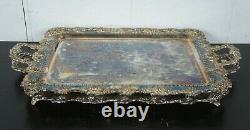 Birmingham Silver Co Reticulated Footed Serving Platter Tea Coffee Barware Tray