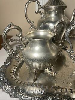 Birmingham Silver Co Silver On Copper 6 pc Tea/coffee set