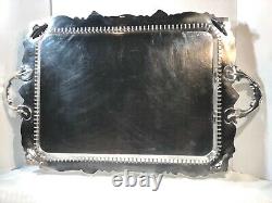 Birmingham Silver Co. Silver Plated Footed Tray Serving Tea Barware Tray