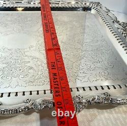 Birmingham Silver Co. Silver Plated Footed Tray Serving Tea Barware Tray