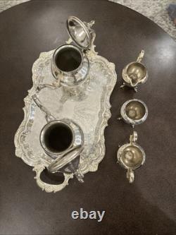 Birmingham Silver Company 6 Piece Coffee Tea Serving Set Vintage Or Antique