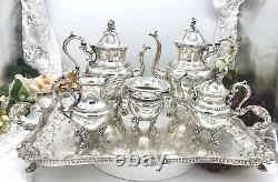 Birmingham Silver Company Tea Set Silver Plated with tray 6 piece Vintage Set