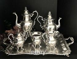 Birmingham Silver Company Tea Set Silver Plated with tray 6 piece Vintage Set