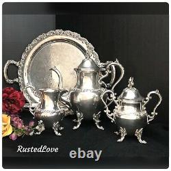 Birmingham Silver Plated tea set Coffee, Creamer, Sugar and Oneida tray 4 pcs