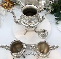 Birmingham Silver Plated tea set Coffee, Creamer, Sugar and Oneida tray 4 pcs