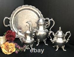 Birmingham Silver Plated tea set Coffee, Creamer, Sugar and Oneida tray 4 pcs