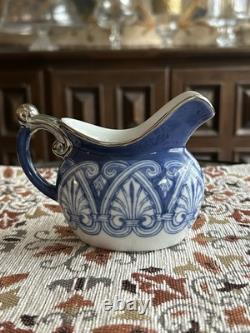 Bombay China Silver Trimmed Tea/Coffee Set of 7 Pieces and Serving Platter