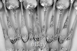 Boulenger French Silver Tea Coffee Dessert Spoons Set 12 pc, Cocoa bean, Box