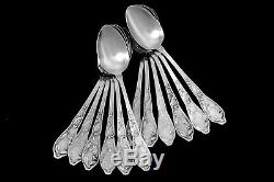 Boulenger French Silver Tea Coffee Dessert Spoons Set 12 pc, Cocoa bean, Box