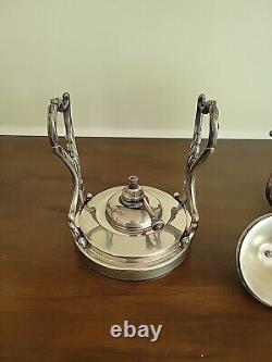 Britannia Sheridan Silver On Copper Tipping Teapot Tea Kettle Tilting Stand