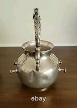 Britannia Sheridan Silver On Copper Tipping Teapot Tea Kettle Tilting Stand