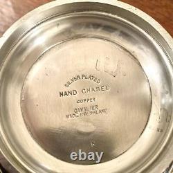 British Antique Silver Plate Hand Chased Tea Set Teapot Milk Creamer Sugar Pot