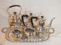 Buckinshire Coffee/Tea Set With RARE Butler Stand Shefield EPNS A-1 Maker Mark 9pc