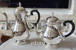 Burger Ellis tea set 4 piece set pot silver plate vintage Sterling silver 1960s