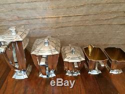 C1929 5-pc ROGERS BROTHERS Legacy Silverplate ART DECO Coffee Tea Service Set