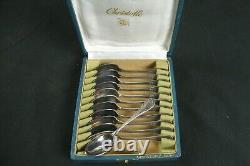 CHRISTOFLE MARLY HTF Set 12 Demitasse Spoons Moka Expresso Tea 4 Orig. Case