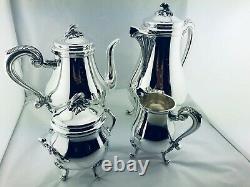 CHRISTOFLE MARLY Silver Plate Tea Coffee set Louis XV 4 Pcs TOP CONDITION! N°2