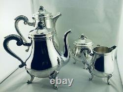 CHRISTOFLE MARLY Silver Plate Tea Coffee set Louis XV 4 Pcs TOP CONDITION! N°2