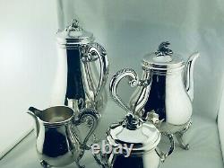 CHRISTOFLE MARLY Silver Plate Tea Coffee set Louis XV 4 Pcs TOP CONDITION! N°2