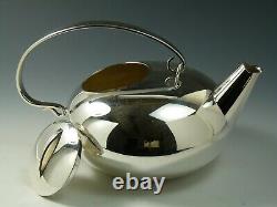 CHRISTOFLE Silver Plate GALLIA Lino Sabattini BOULE Pattern 3 Piece Tea Set